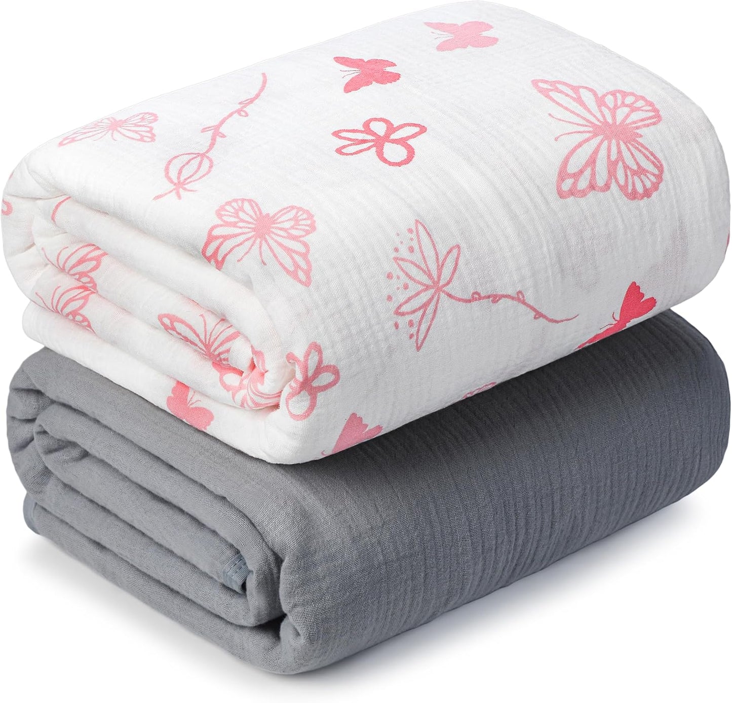 Muslin Swaddle Blankets 2-Pack | Soft & Breathable Baby Receiving Blankets