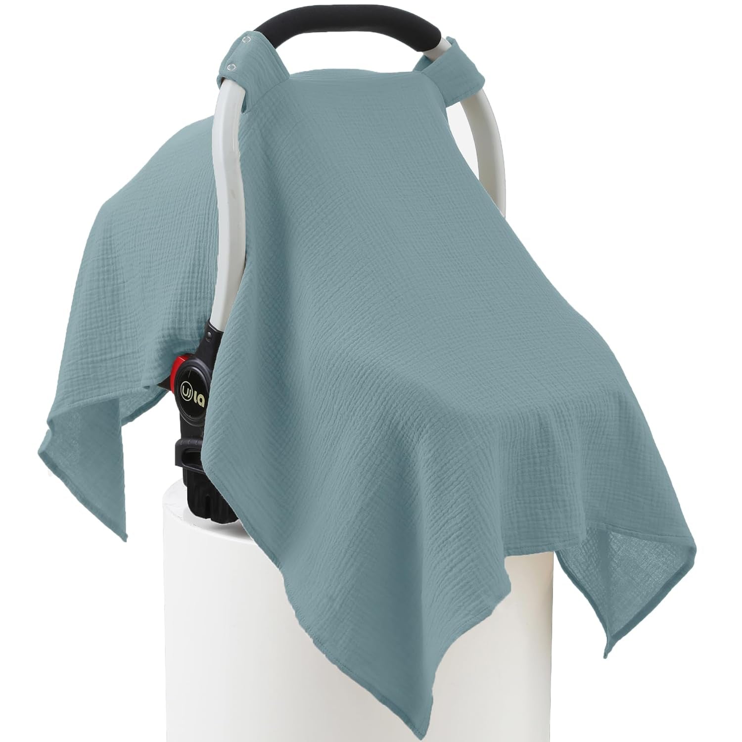 Muslin Baby Car Seat Cover – 100% Cotton Breathable Canopy for Sun & Privacy Protection 🌿