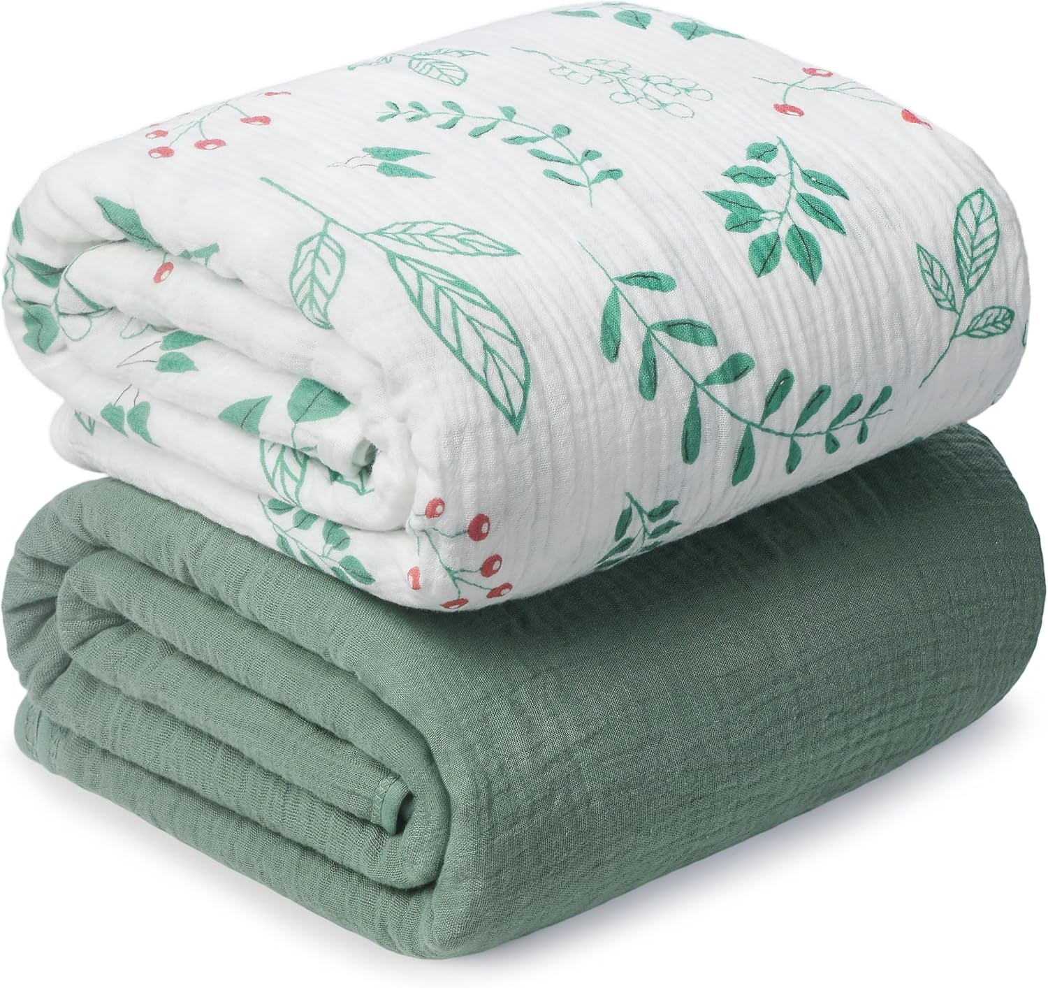 Muslin Swaddle Blankets 2-Pack | Soft & Breathable Baby Receiving Blankets