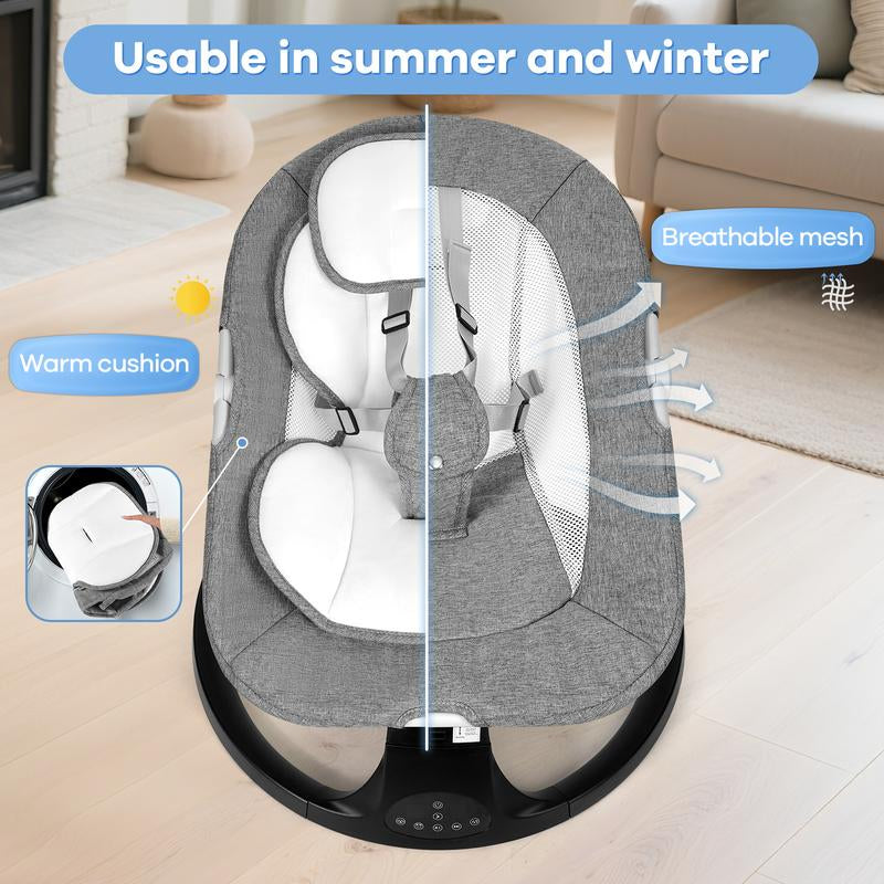 Comfort and Joy: Electric Baby Swing with 5 Soothing Speeds, 10 Lullabies, and Remote Control - Perfect for Infants!